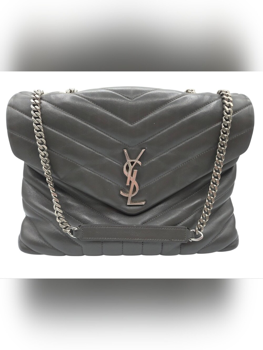 Saint Laurent Quilted Chevron Leather Shoulder Bag